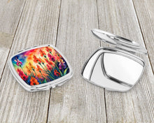Load image into Gallery viewer, Colorful Gladiolus Compact Mirror – Stylish Purse Mirror with Artistic Covers
