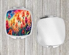 Load image into Gallery viewer, Colorful Gladiolus Compact Mirror – Stylish Purse Mirror with Artistic Covers