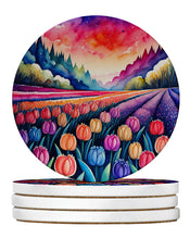 Load image into Gallery viewer, Colorful Hyacinths Large Sandstone Coasters Pack of 4