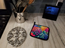 Load image into Gallery viewer, Colorful Hydrangeas Pot Holders - Set of 2 Decorative Kitchen Helpers | Made in the USA