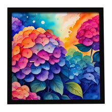 Load image into Gallery viewer, Colorful Hydrangeas Framed Metal Print