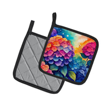 Load image into Gallery viewer, Colorful Hydrangeas Pot Holders - Set of 2 Decorative Kitchen Helpers | Made in the USA