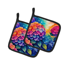 Load image into Gallery viewer, Colorful Hydrangeas Pot Holders - Set of 2 Decorative Kitchen Helpers | Made in the USA