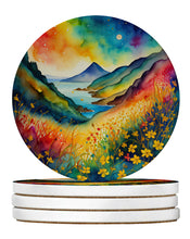 Load image into Gallery viewer, Colorful Hypericum or St. John’s Wort Large Sandstone Coasters Pack of 4