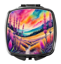 Load image into Gallery viewer, Colorful Liatris Compact Mirror – Stylish Purse Mirror with Artistic Covers