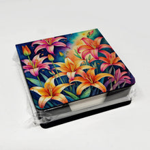 Load image into Gallery viewer, Colorful Lilies PU Leather Note Paper Holder