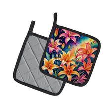 Load image into Gallery viewer, Colorful Lilies Pot Holders - Set of 2 Decorative Kitchen Helpers | Made in the USA