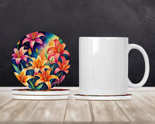 Load image into Gallery viewer, Colorful Lilies Large Sandstone Coasters Pack of 4