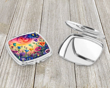 Load image into Gallery viewer, Colorful Lisianthus Compact Mirror – Stylish Purse Mirror with Artistic Covers