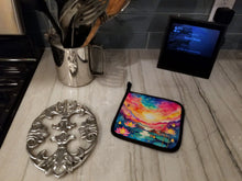 Load image into Gallery viewer, Colorful Lotus Pot Holders - Set of 2 Decorative Kitchen Helpers | Made in the USA
