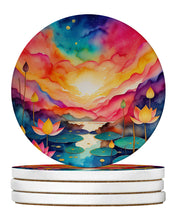 Load image into Gallery viewer, Colorful Lotus Large Sandstone Coasters Pack of 4