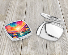 Load image into Gallery viewer, Colorful Lotus Compact Mirror – Stylish Purse Mirror with Artistic Covers