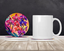 Load image into Gallery viewer, Colorful Orchids Large Sandstone Coasters Pack of 4