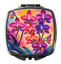 Load image into Gallery viewer, Colorful Orchids Compact Mirror – Stylish Purse Mirror with Artistic Covers