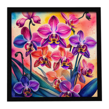 Load image into Gallery viewer, Colorful Orchids Framed Metal Print
