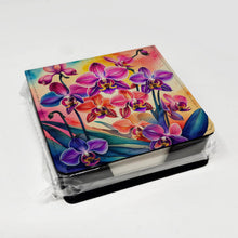 Load image into Gallery viewer, Colorful Orchids PU Leather Note Paper Holder
