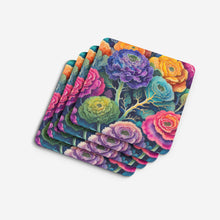 Load image into Gallery viewer, Colorful Ornamental Kale Foam Coaster