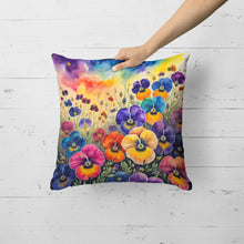 Load image into Gallery viewer, Colorful Pansies Fabric Decorative Pillow