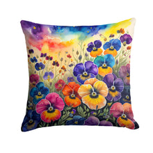 Load image into Gallery viewer, Colorful Pansies Fabric Decorative Pillow