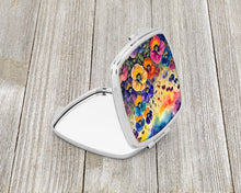 Load image into Gallery viewer, Colorful Pansies Compact Mirror – Stylish Purse Mirror with Artistic Covers