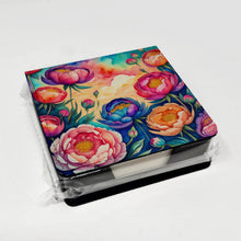 Load image into Gallery viewer, Colorful Peonies PU Leather Note Paper Holder