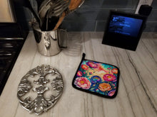 Load image into Gallery viewer, Colorful Peonies Pot Holders - Set of 2 Decorative Kitchen Helpers | Made in the USA