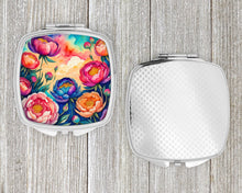 Load image into Gallery viewer, Colorful Peonies Compact Mirror – Stylish Purse Mirror with Artistic Covers