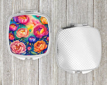 Load image into Gallery viewer, Colorful Peonies Compact Mirror – Stylish Purse Mirror with Artistic Covers