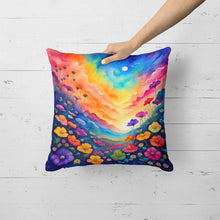 Load image into Gallery viewer, Colorful Petunias Fabric Decorative Pillow