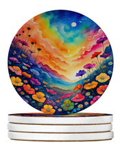 Load image into Gallery viewer, Colorful Petunias Large Sandstone Coasters Pack of 4