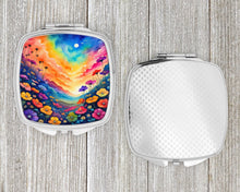 Load image into Gallery viewer, Colorful Petunias Compact Mirror – Stylish Purse Mirror with Artistic Covers