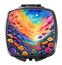 Load image into Gallery viewer, Colorful Petunias Compact Mirror – Stylish Purse Mirror with Artistic Covers