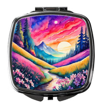 Load image into Gallery viewer, Colorful Phlox Compact Mirror – Stylish Purse Mirror with Artistic Covers