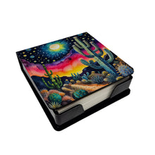 Load image into Gallery viewer, Colorful Queen of the Night Cactus PU Leather Note Paper Holder
