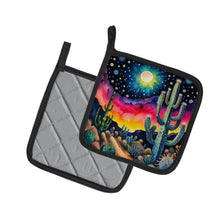 Load image into Gallery viewer, Colorful Queen of the Night Cactus Pot Holders - Set of 2 Decorative Kitchen Helpers | Made in the USA