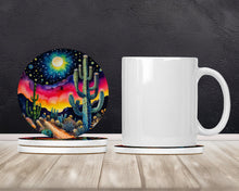 Load image into Gallery viewer, Colorful Queen of the Night Cactus Large Sandstone Coasters Pack of 4