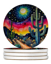 Load image into Gallery viewer, Colorful Queen of the Night Cactus Large Sandstone Coasters Pack of 4
