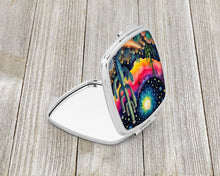 Load image into Gallery viewer, Colorful Queen of the Night Cactus Compact Mirror – Stylish Purse Mirror with Artistic Covers