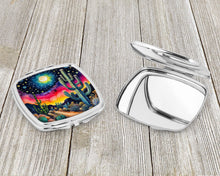 Load image into Gallery viewer, Colorful Queen of the Night Cactus Compact Mirror – Stylish Purse Mirror with Artistic Covers