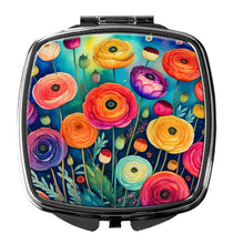 Load image into Gallery viewer, Colorful Ranunculus Compact Mirror – Stylish Purse Mirror with Artistic Covers
