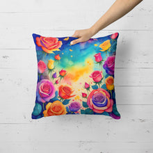 Load image into Gallery viewer, Colorful Roses Fabric Decorative Pillow