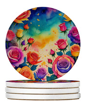 Load image into Gallery viewer, Colorful Roses Large Sandstone Coasters Pack of 4