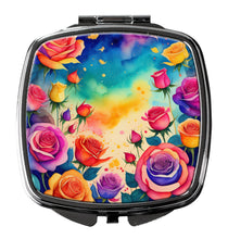 Load image into Gallery viewer, Colorful Roses Compact Mirror – Stylish Purse Mirror with Artistic Covers