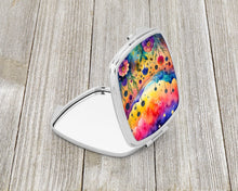 Load image into Gallery viewer, Colorful Scabiosa Compact Mirror – Stylish Purse Mirror with Artistic Covers