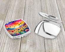 Load image into Gallery viewer, Colorful Scabiosa Compact Mirror – Stylish Purse Mirror with Artistic Covers