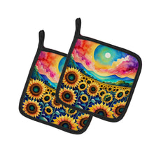 Load image into Gallery viewer, Colorful Sunflowers Pot Holders - Set of 2 Decorative Kitchen Helpers | Made in the USA
