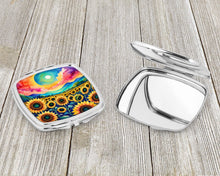 Load image into Gallery viewer, Colorful Sunflowers Compact Mirror – Stylish Purse Mirror with Artistic Covers