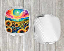 Load image into Gallery viewer, Colorful Sunflowers Compact Mirror – Stylish Purse Mirror with Artistic Covers