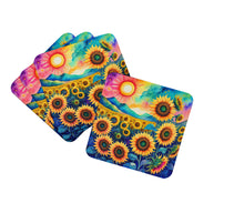 Load image into Gallery viewer, Colorful Sunflowers Foam Coaster