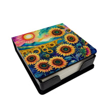 Load image into Gallery viewer, Colorful Sunflowers PU Leather Note Paper Holder